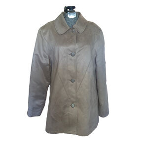 Women's Novelti Beige Quilted Button-Front Jacket Juniors L